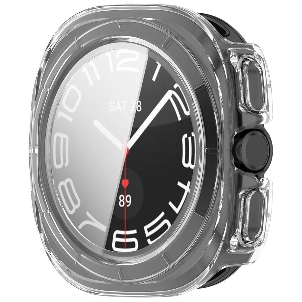 Overall plastové nasadzovacie puzdro s ochranným sklom na Samsung Galaxy Watch Ultra2 47mm/Watch Ultra (2025) 47mm - priehľadné