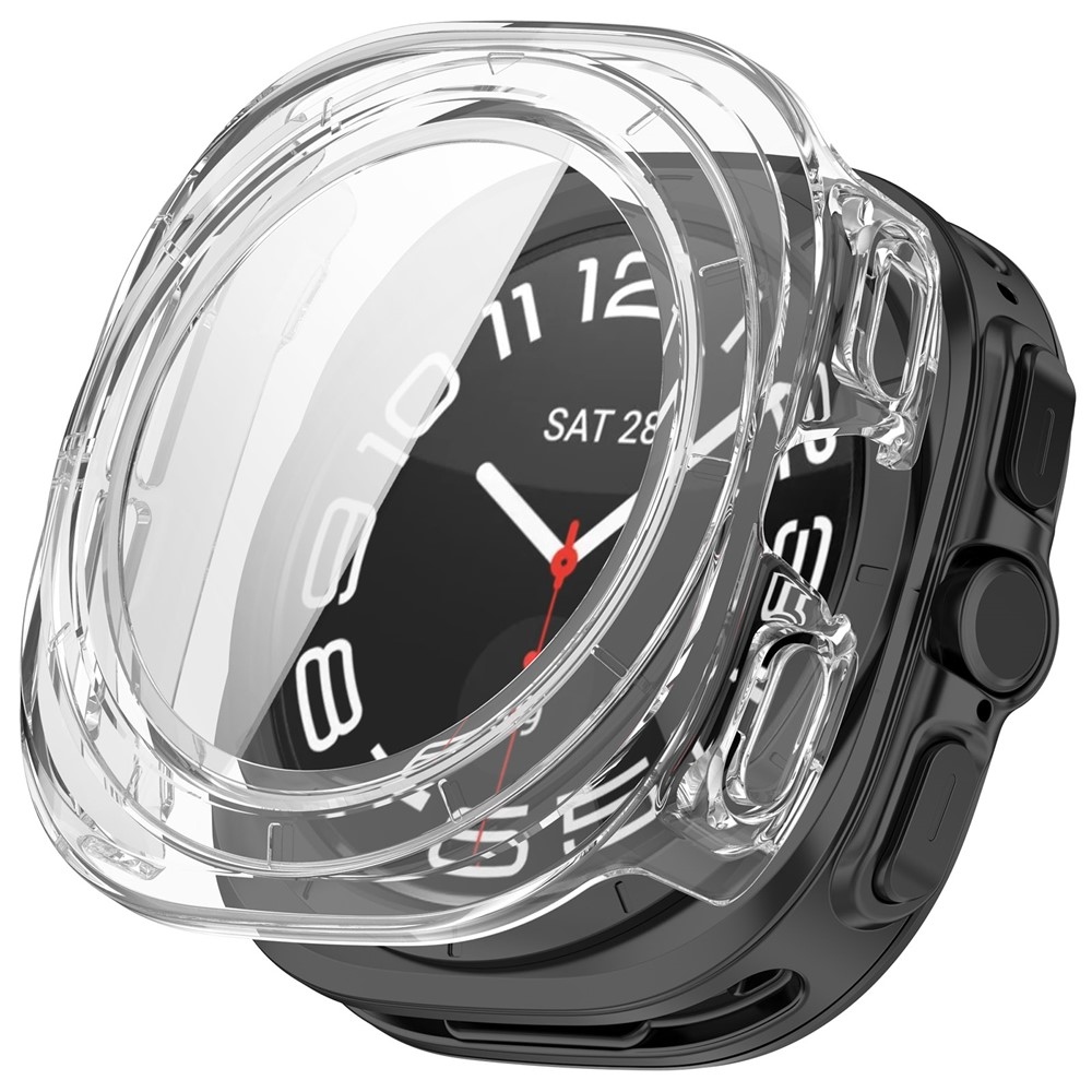 Overall plastové nasadzovacie puzdro s ochranným sklom na Samsung Galaxy Watch Ultra2 47mm/Watch Ultra (2025) 47mm - priehľadné