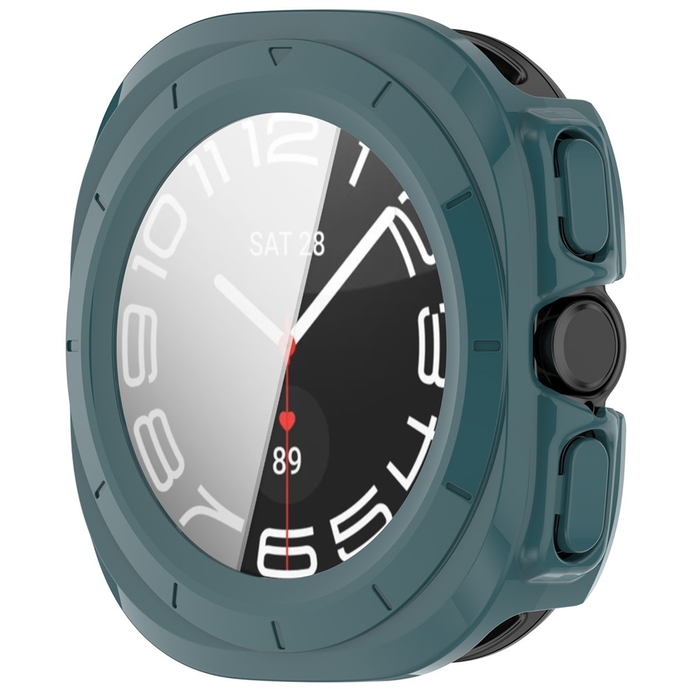 Overall plastové nasadzovacie puzdro s ochranným sklom na Samsung Galaxy Watch Ultra2 47mm/Watch Ultra (2025) 47mm - zelené