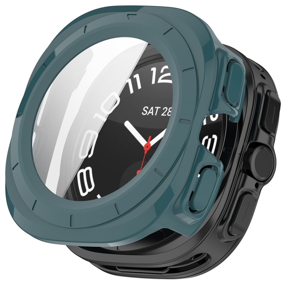 Overall plastové nasadzovacie puzdro s ochranným sklom na Samsung Galaxy Watch Ultra2 47mm/Watch Ultra (2025) 47mm - zelené