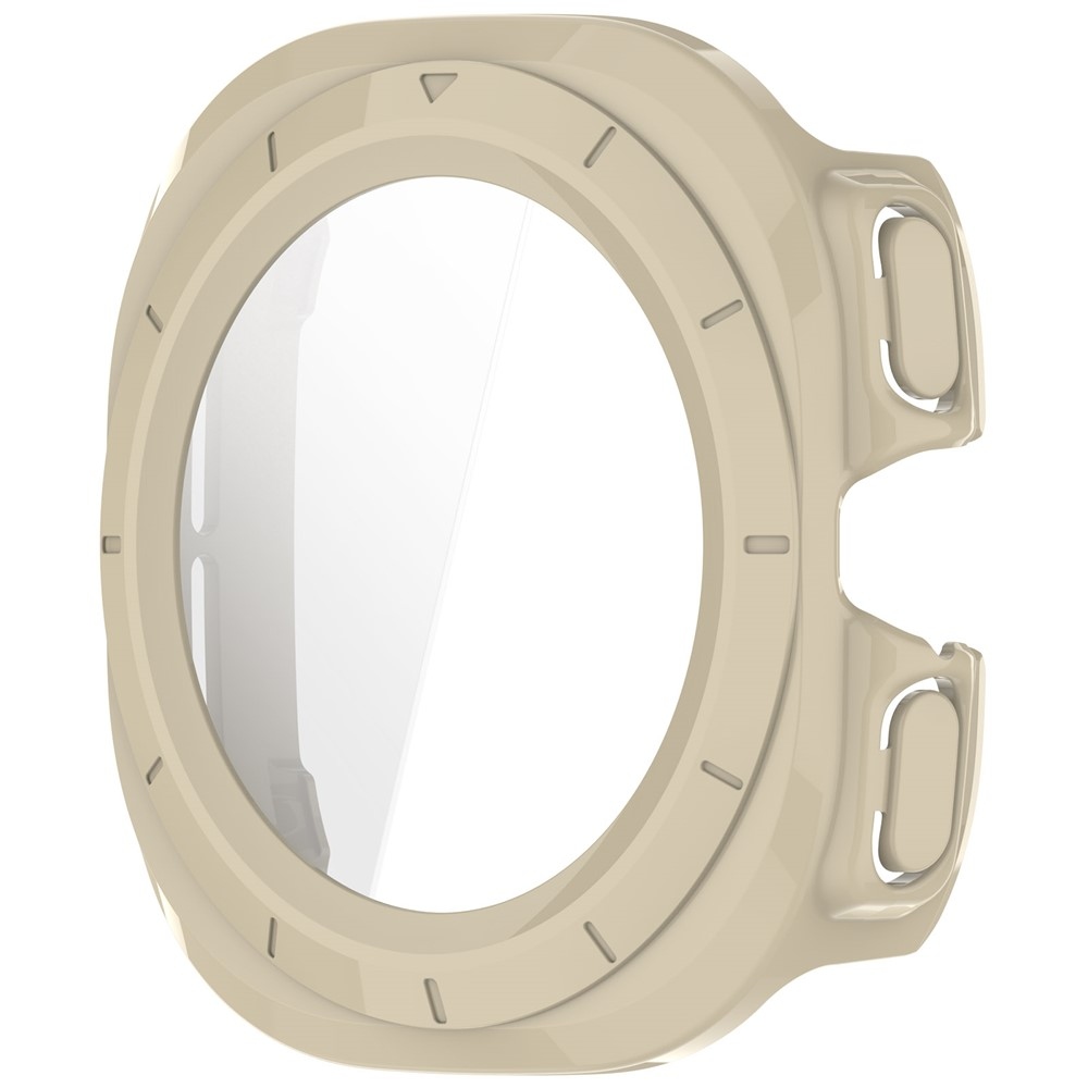 Overall plastové nasadzovacie puzdro s ochranným sklom na Samsung Galaxy Watch Ultra2 47mm/Watch Ultra (2025) 47mm - zlaté