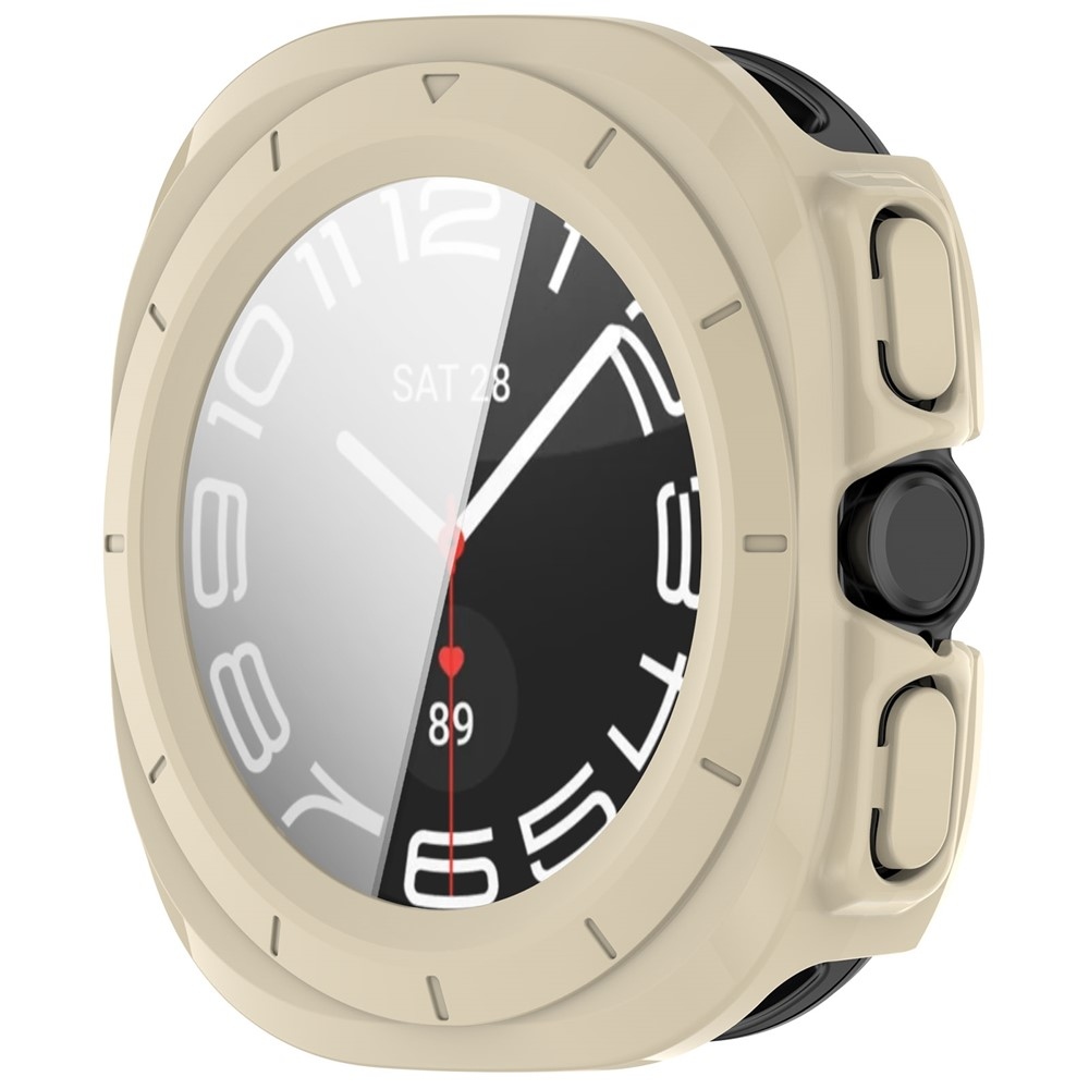 Overall plastové nasadzovacie puzdro s ochranným sklom na Samsung Galaxy Watch Ultra2 47mm/Watch Ultra (2025) 47mm - zlaté