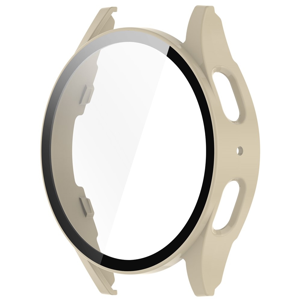 Overall plastové nasadzovacie puzdro s ochranným sklom na Samsung Galaxy Watch7 40mm - béžové