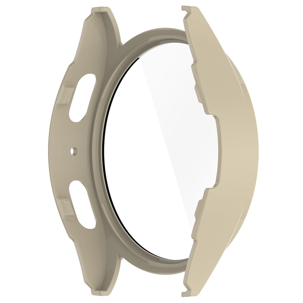 Overall plastové nasadzovacie puzdro s ochranným sklom na Samsung Galaxy Watch7 40mm - béžové