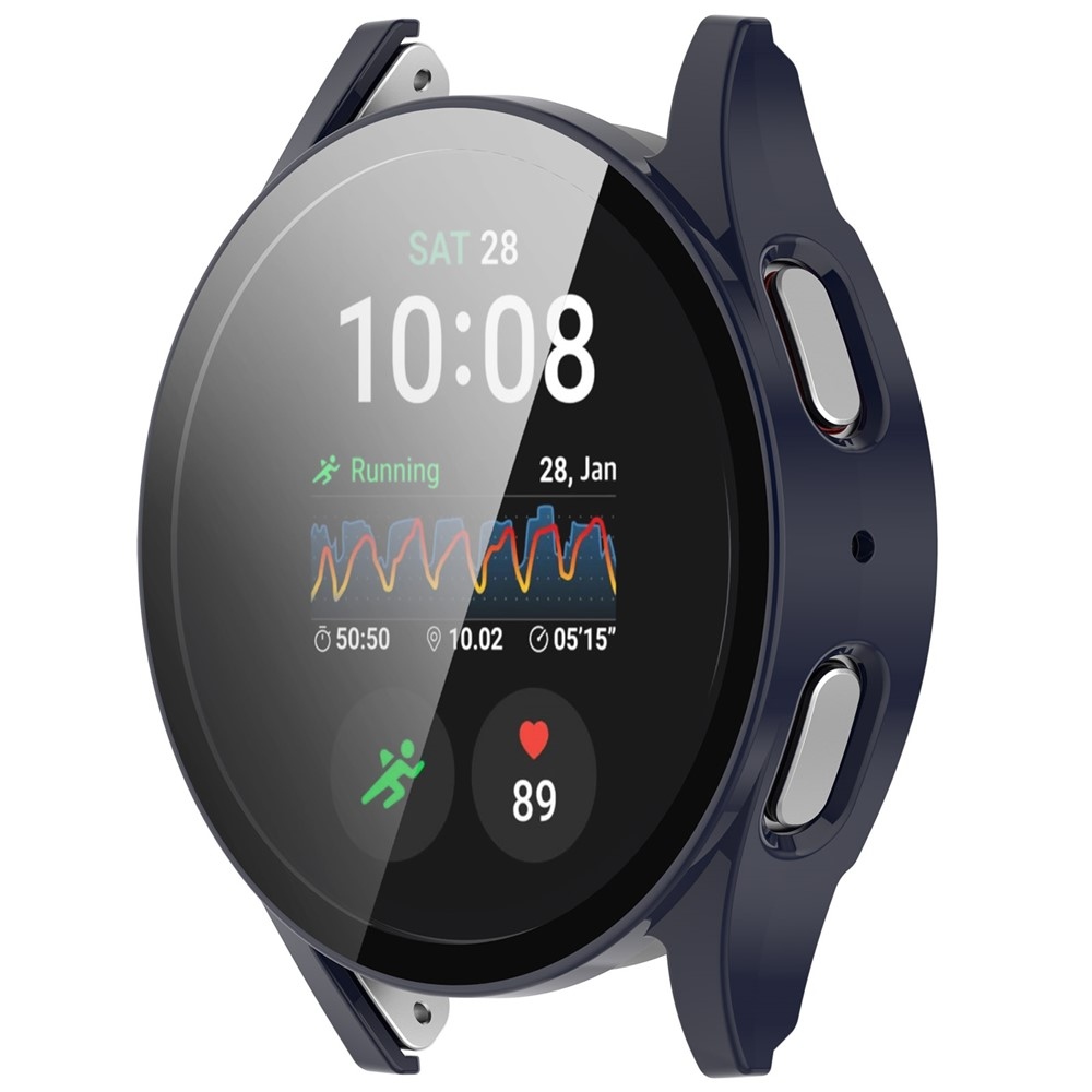 Overall plastové nasadzovacie puzdro s ochranným sklom na Samsung Galaxy Watch7 40mm - tmavomodré