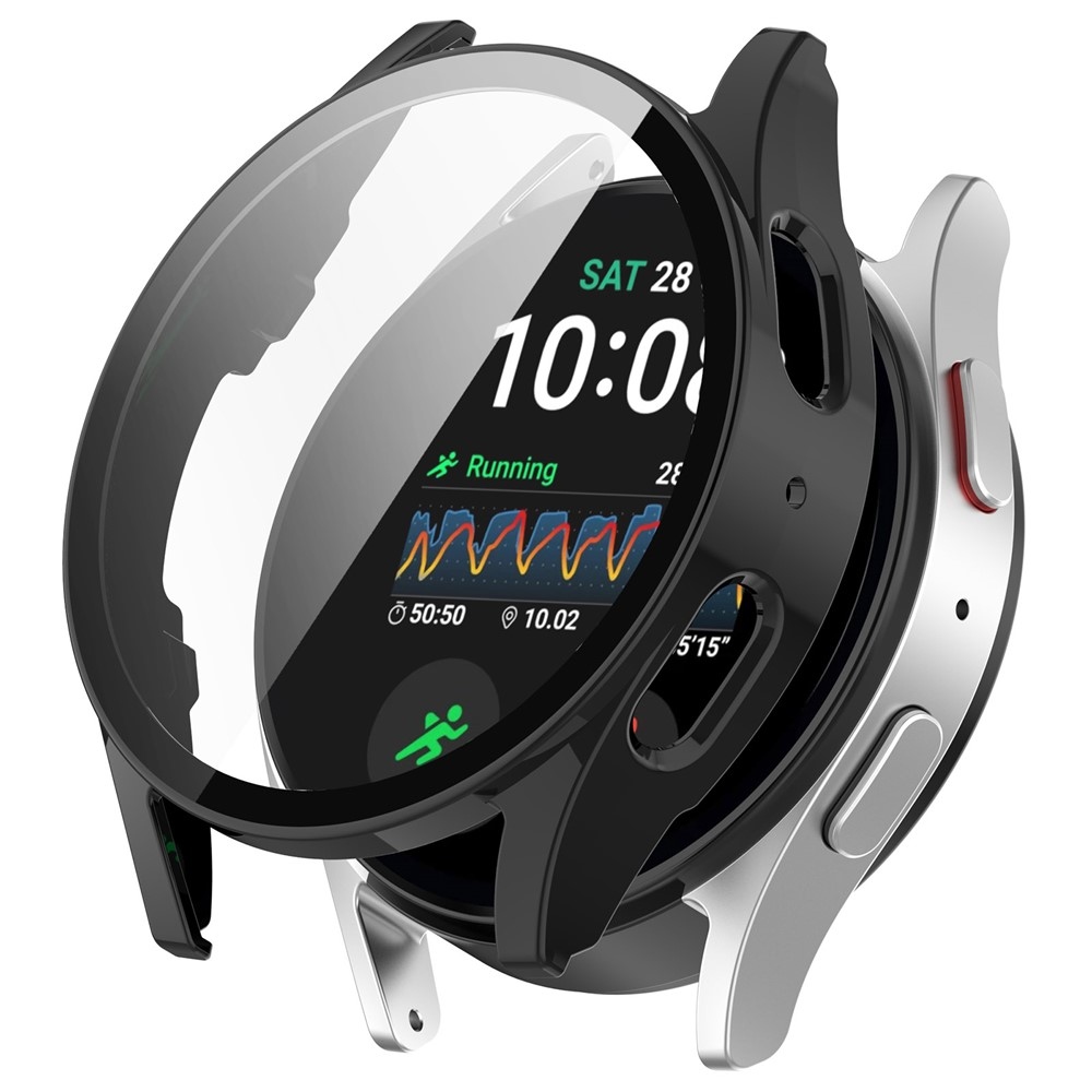 Overall plastové nasadzovacie puzdro s ochranným sklom na Samsung Galaxy Watch7 44mm - čierne