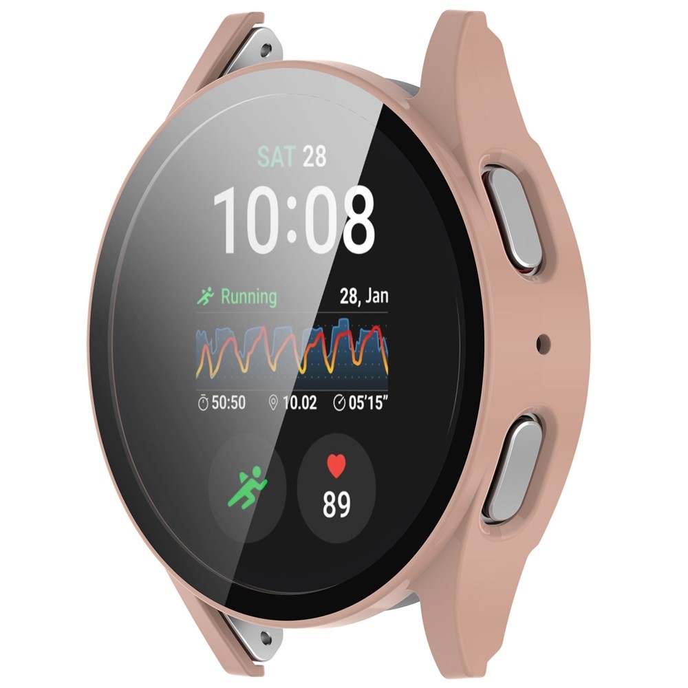 Overall plastové nasadzovacie puzdro s ochranným sklom na Samsung Galaxy Watch7 44mm - ružové