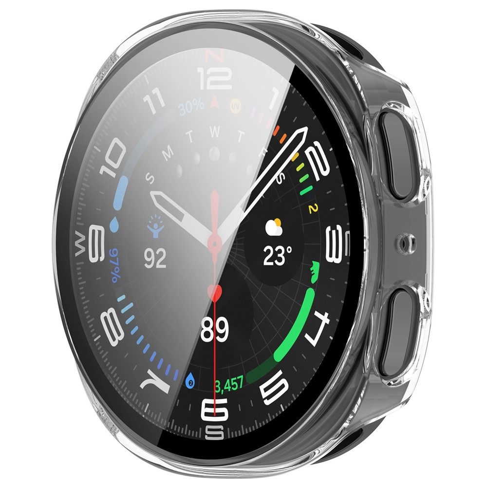 Overall plastové nasadzovacie puzdro s ochranným sklom na Samsung Galaxy Watch8 40mm - priehľadné