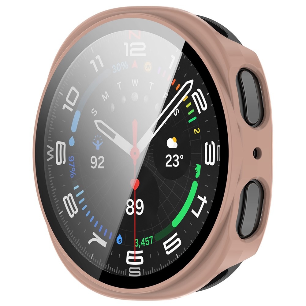 Overall plastové nasadzovacie púzdro s ochranným sklom na Samsung Galaxy Watch8 40mm - ružové