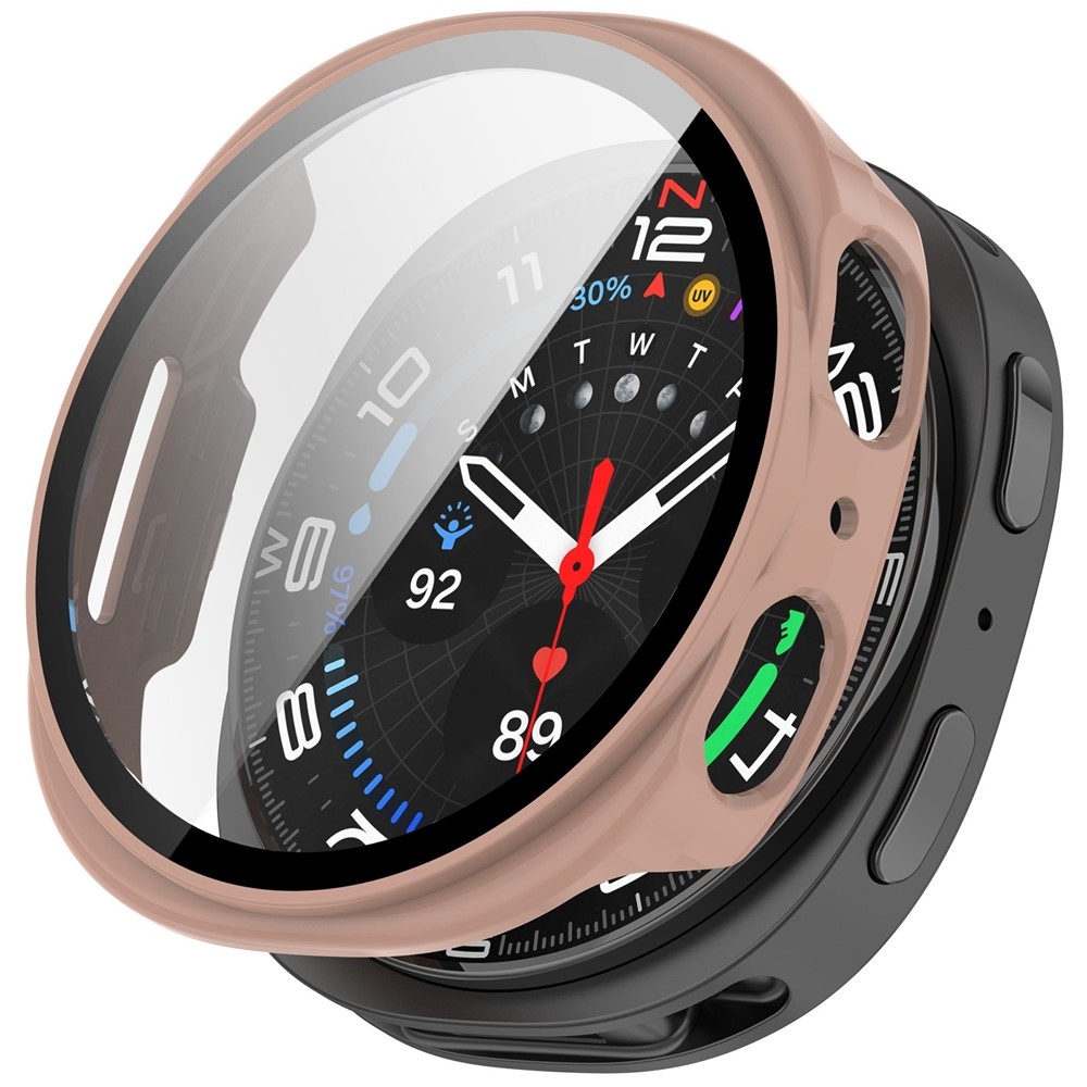 Overall plastové nasadzovacie púzdro s ochranným sklom na Samsung Galaxy Watch8 40mm - ružové