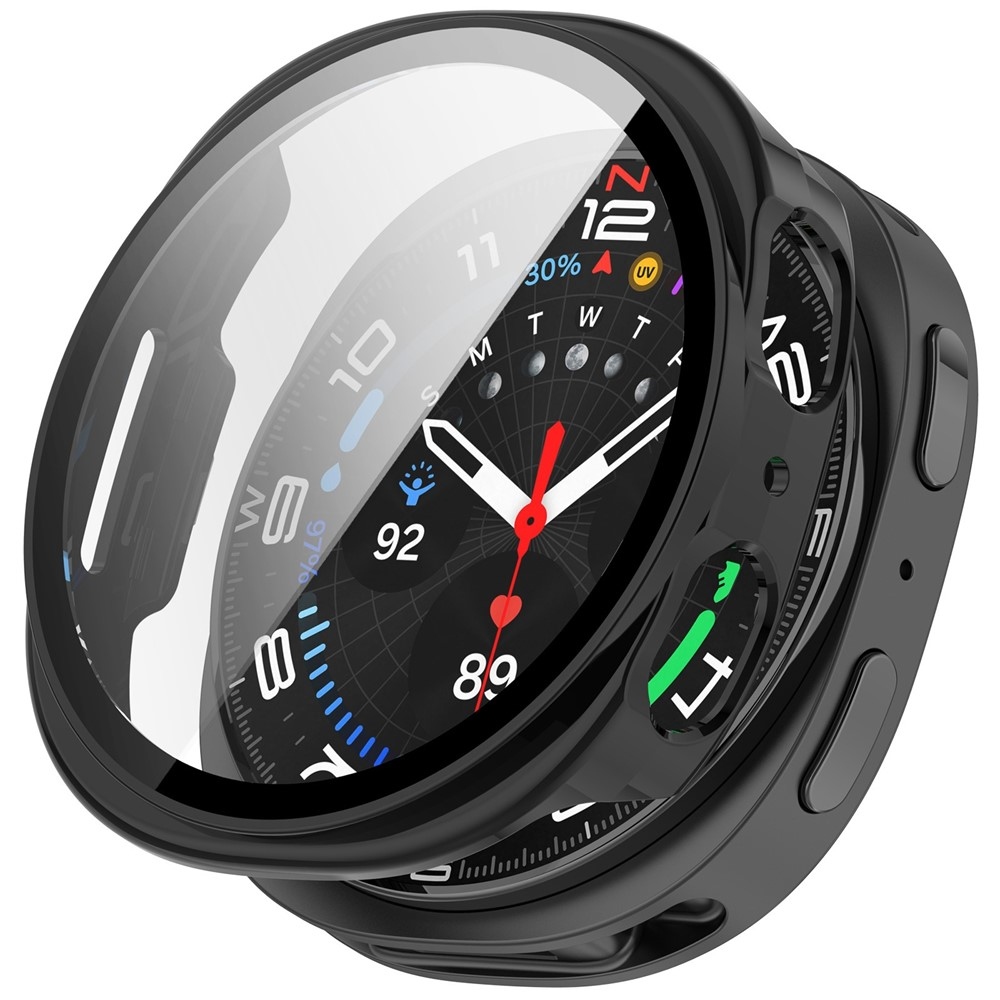 Overall plastové nasadzovacie puzdro s ochranným sklom na Samsung Galaxy Watch8 44mm - čierne