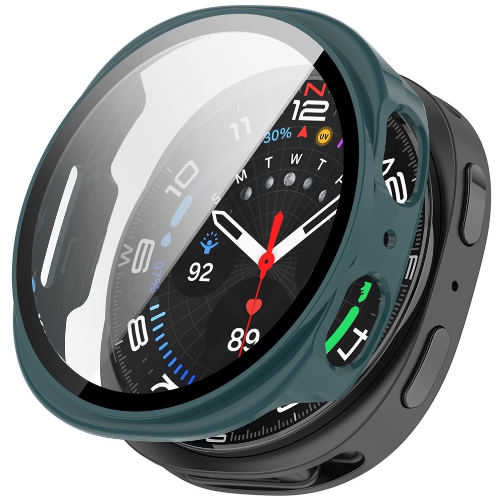 Overall plastové nasadzovacie puzdro s ochranným sklom na Samsung Galaxy Watch8 44mm - zelené
