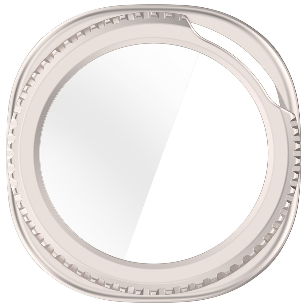 Overall plastové nasadzovacie púzdro s ochranným sklom na Samsung Galaxy Watch8 Classic 46mm - béžové