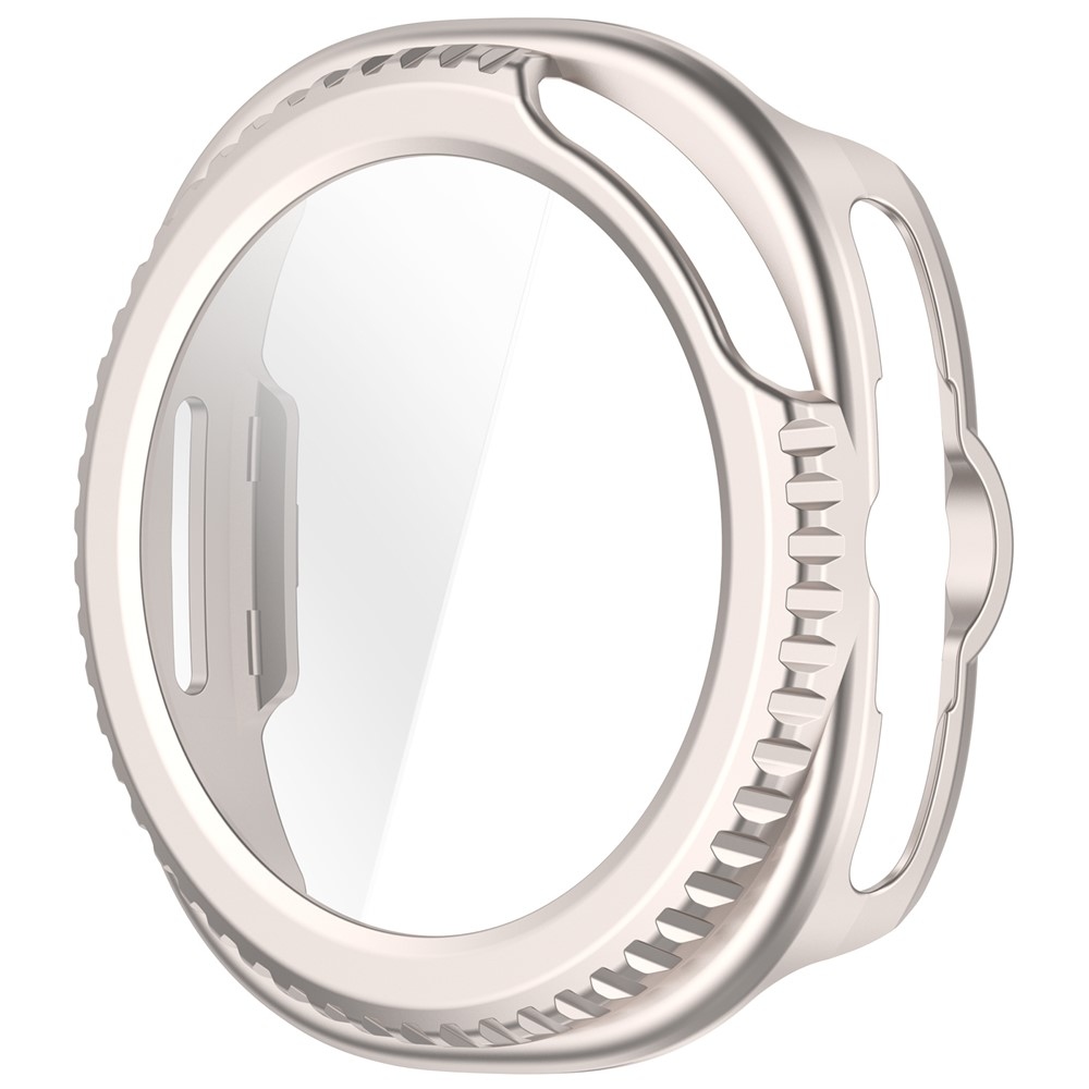 Overall plastové nasadzovacie púzdro s ochranným sklom na Samsung Galaxy Watch8 Classic 46mm - béžové