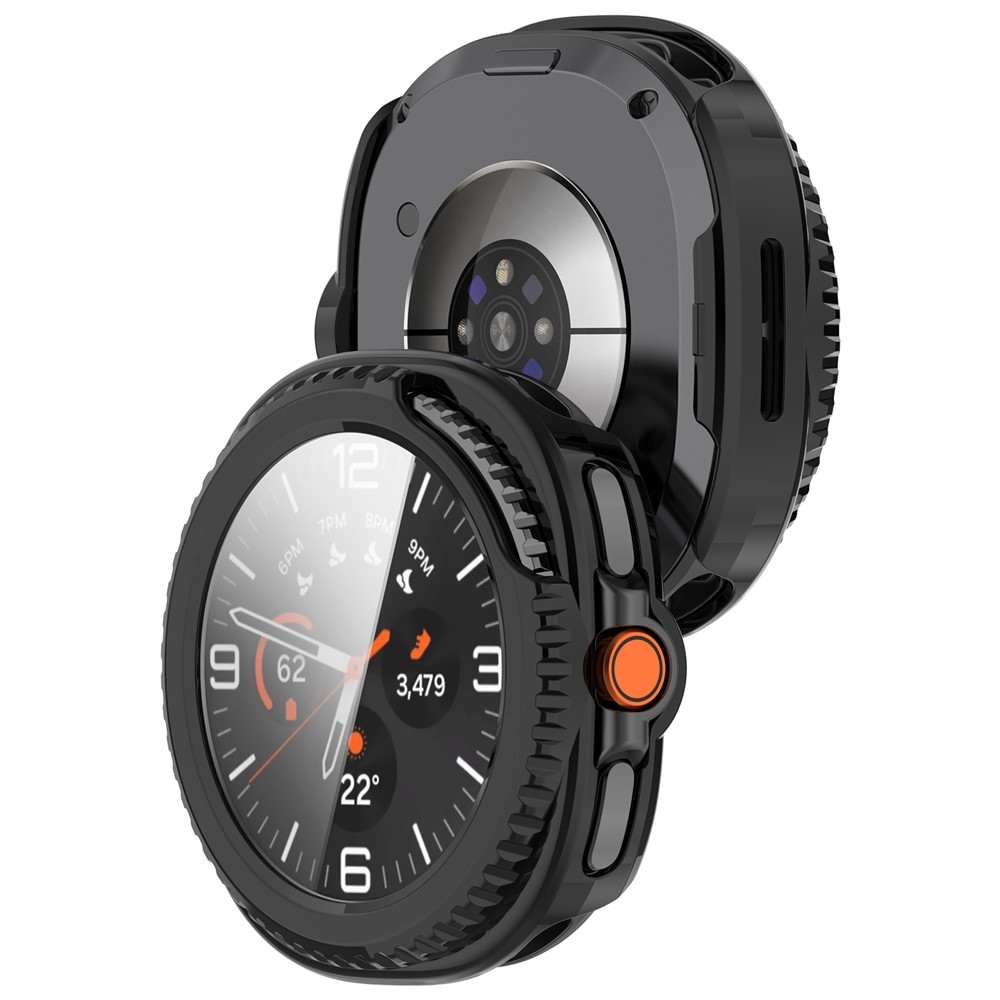 Overall plastové nasadzovacie puzdro s ochranným sklom na Samsung Galaxy Watch8 Classic 46mm - čierne
