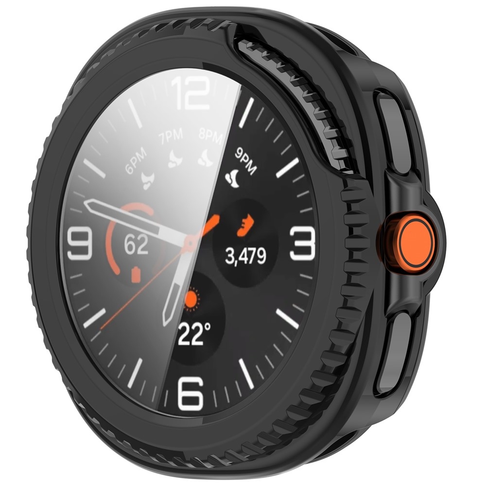 Overall plastové nasadzovacie puzdro s ochranným sklom na Samsung Galaxy Watch8 Classic 46mm - čierne