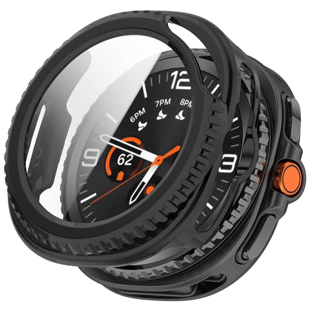 Overall plastové nasadzovacie puzdro s ochranným sklom na Samsung Galaxy Watch8 Classic 46mm - čierne