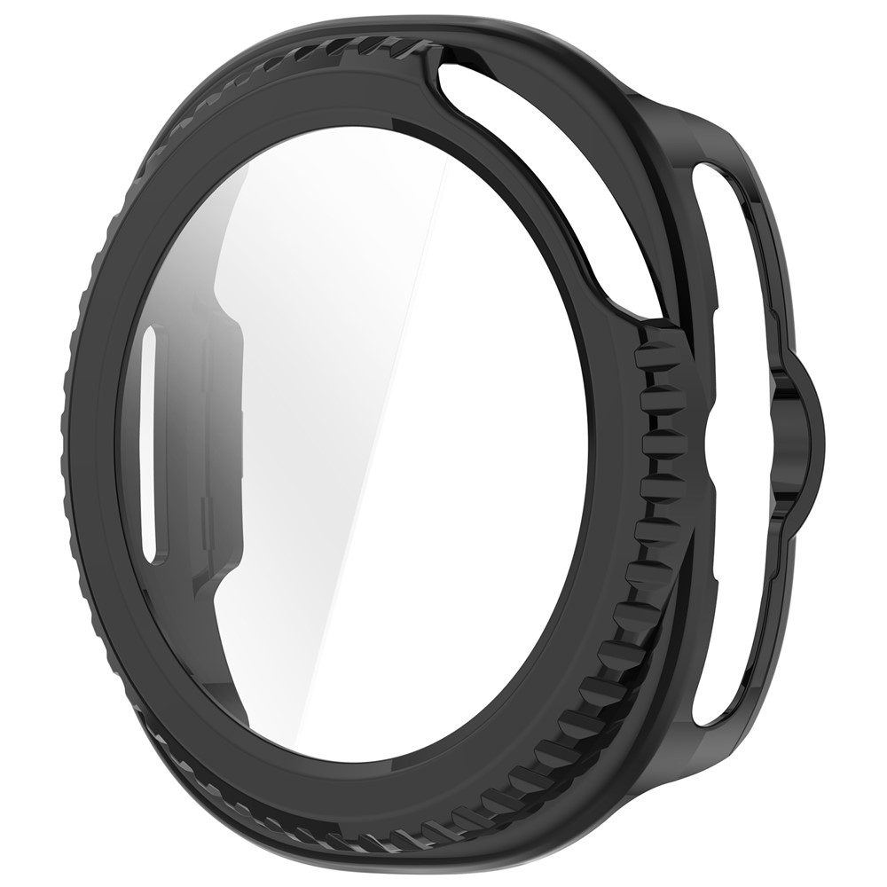 Overall plastové nasadzovacie puzdro s ochranným sklom na Samsung Galaxy Watch8 Classic 46mm - čierne
