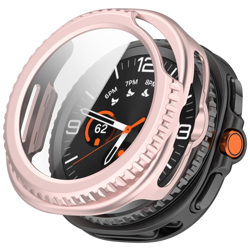 Overall plastové nasadzovacie puzdro s ochranným sklom na Samsung Galaxy Watch8 Classic 46mm - ružové