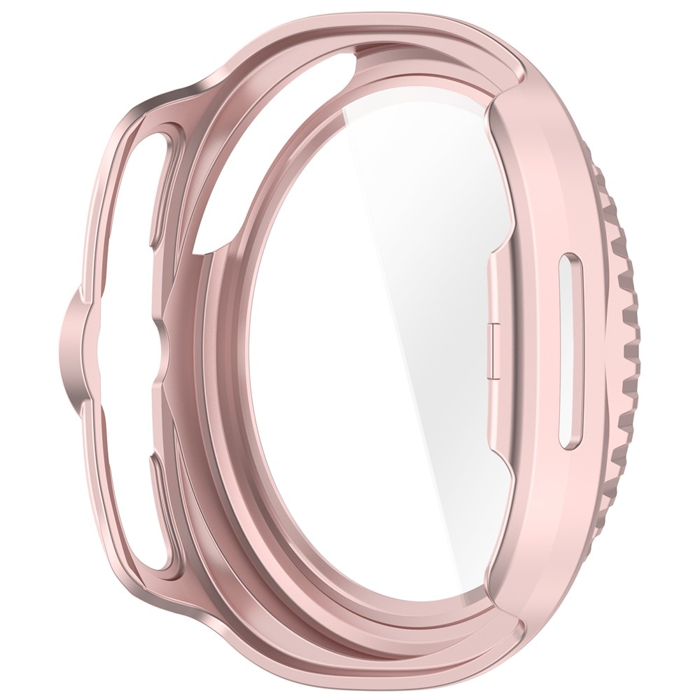 Overall plastové nasadzovacie puzdro s ochranným sklom na Samsung Galaxy Watch8 Classic 46mm - ružové