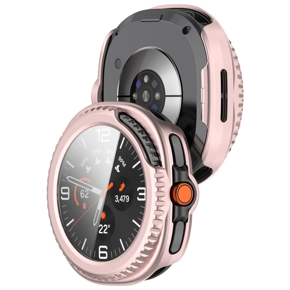 Overall plastové nasadzovacie puzdro s ochranným sklom na Samsung Galaxy Watch8 Classic 46mm - ružové