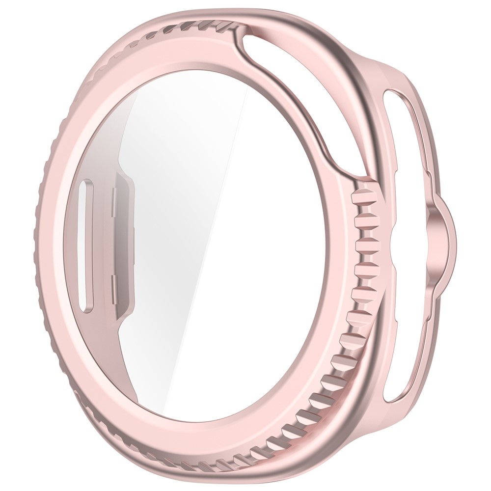 Overall plastové nasadzovacie puzdro s ochranným sklom na Samsung Galaxy Watch8 Classic 46mm - ružové