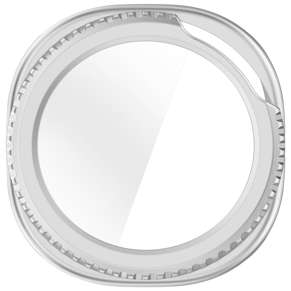 Overall plastové nasadzovacie puzdro s ochranným sklom na Samsung Galaxy Watch8 Classic 46mm - strieborné