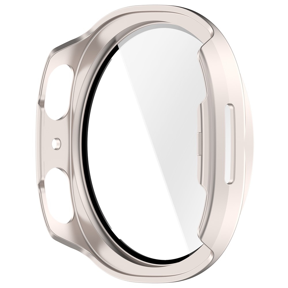 Overall plastové nasadzovacie puzdro s ochranným sklom na Samsung Galaxy Watch9 44mm - béžové