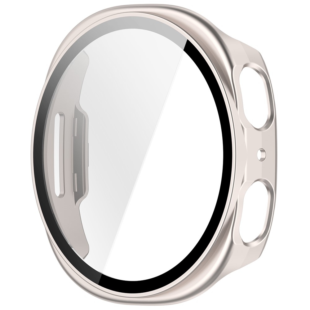 Overall plastové nasadzovacie puzdro s ochranným sklom na Samsung Galaxy Watch9 44mm - béžové