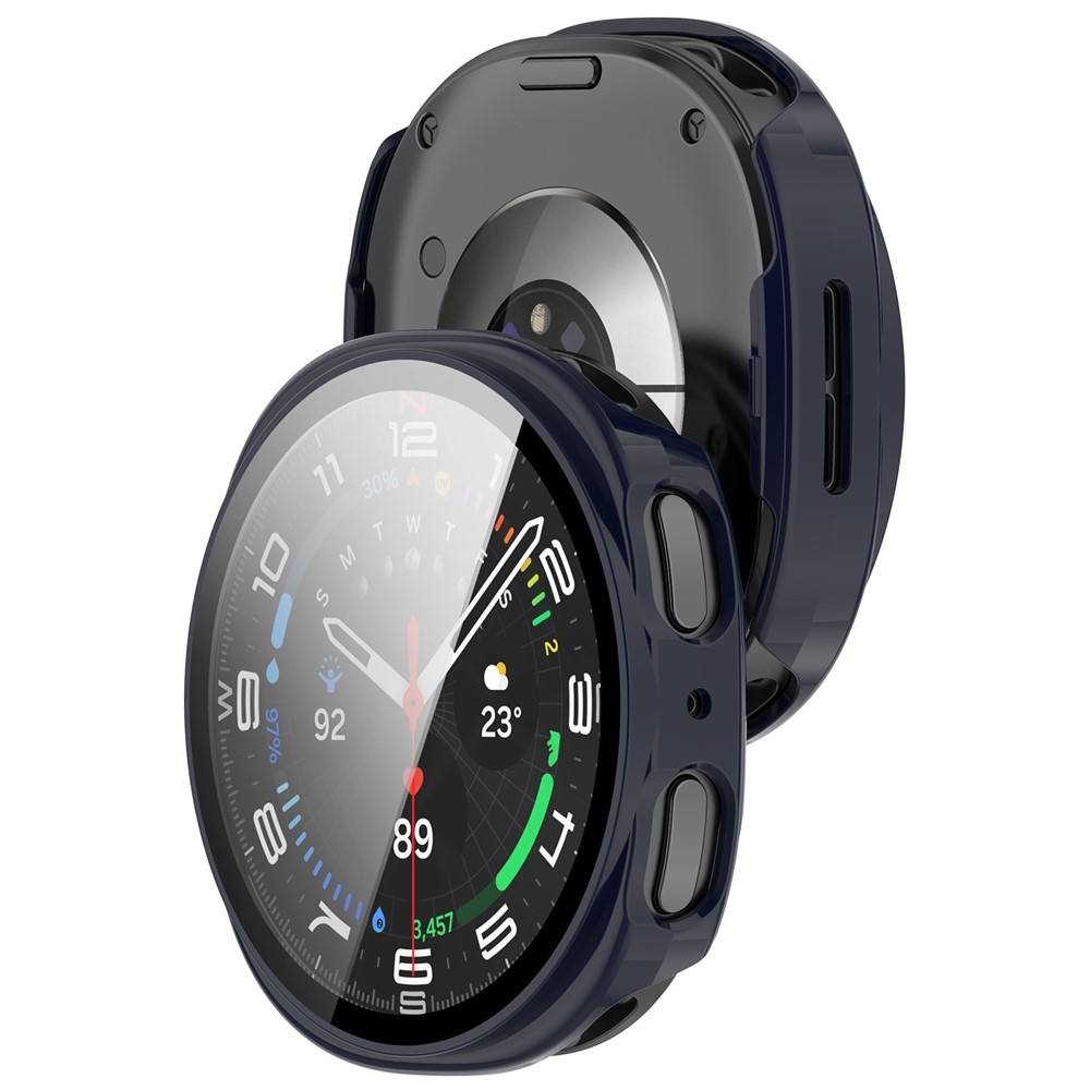 Overall plastové nasadzovacie puzdro s ochranným sklom na Samsung Galaxy Watch9 44mm - modré