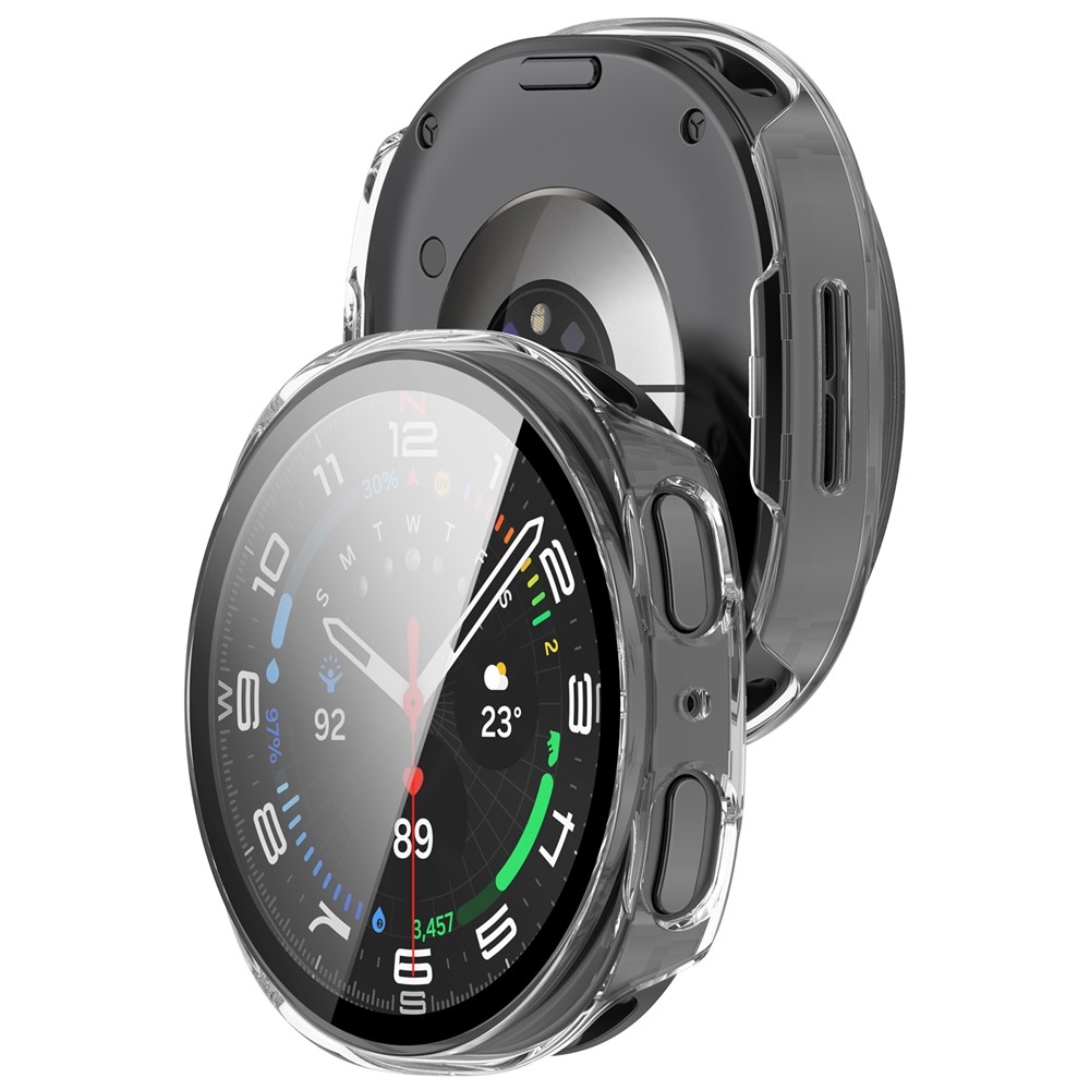 Overall plastové nasadzovacie puzdro s ochranným sklom na Samsung Galaxy Watch9 44mm - priehľadné