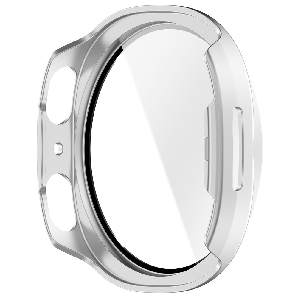 Overall plastové nasadzovacie puzdro s ochranným sklom na Samsung Galaxy Watch9 44mm - strieborné