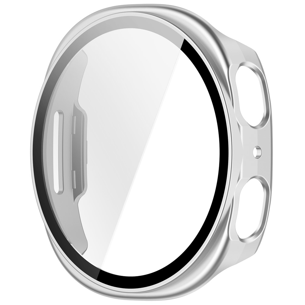 Overall plastové nasadzovacie puzdro s ochranným sklom na Samsung Galaxy Watch9 44mm - strieborné
