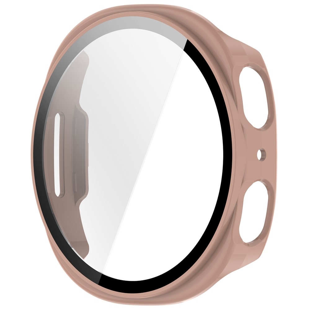 Overall plastové nasadzovacie púzdro s ochranným sklom na Samsung Galaxy Watch9 44mm - tmavoružové