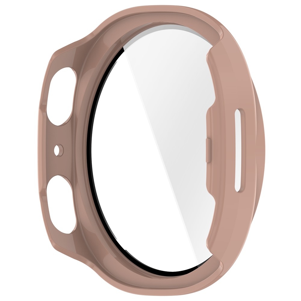 Overall plastové nasadzovacie púzdro s ochranným sklom na Samsung Galaxy Watch9 44mm - tmavoružové