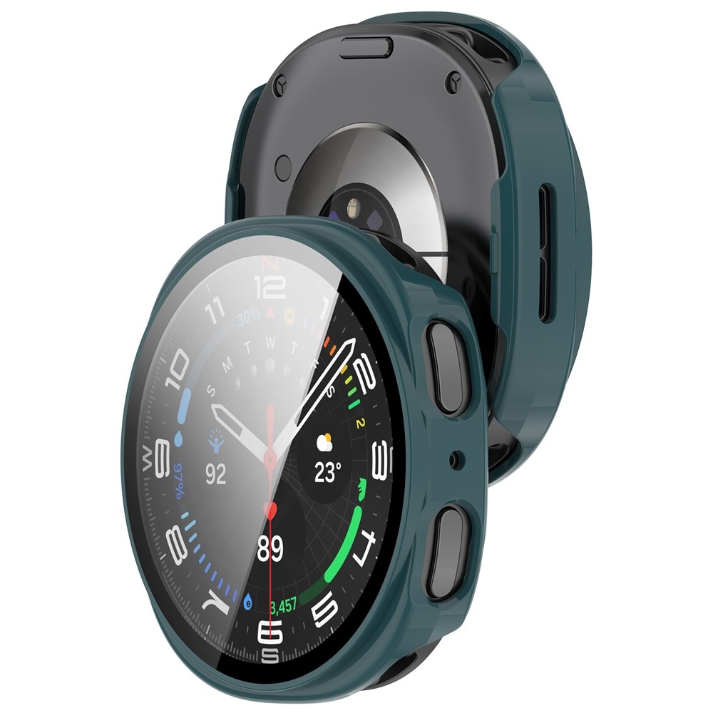Overall plastové nasadzovacie puzdro s ochranným sklom na Samsung Galaxy Watch9 44mm - zelené