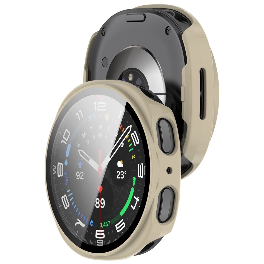 Overall plastové nasadzovacie puzdro s ochranným sklom na Samsung Galaxy Watch9 44mm - zlaté
