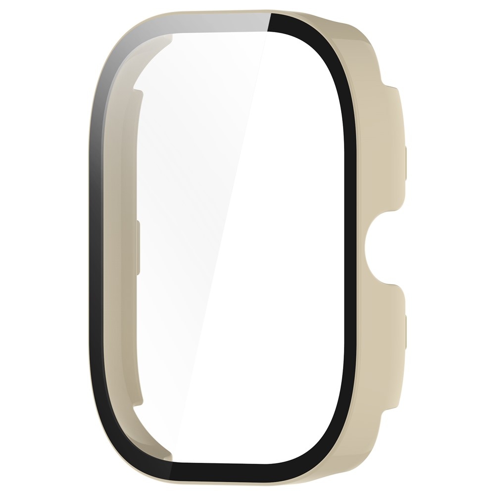 Overall plastové nasadzovacie puzdro s ochranným sklom na Xiaomi Redmi Watch 4 - béžové
