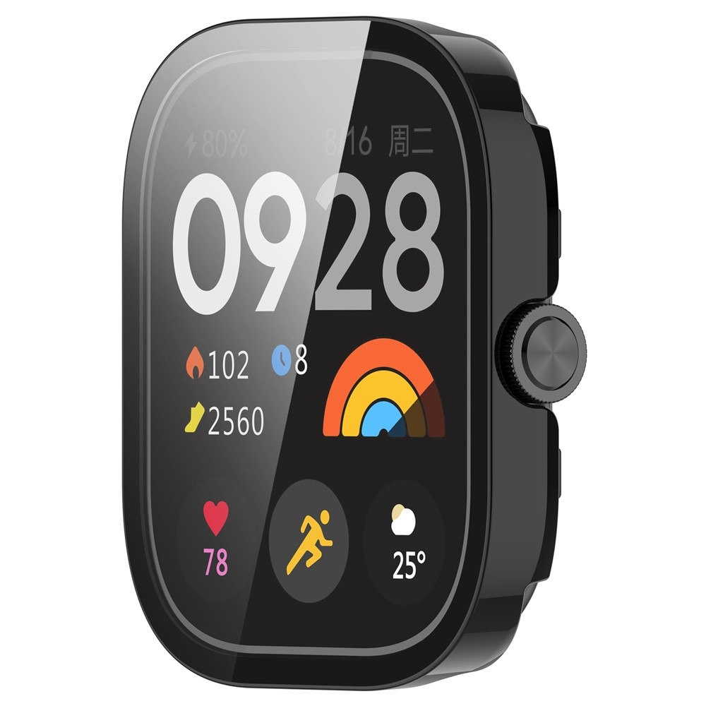 Overall plastové nasadzovacie puzdro s ochranným sklom na Xiaomi Redmi Watch 4 - čierne