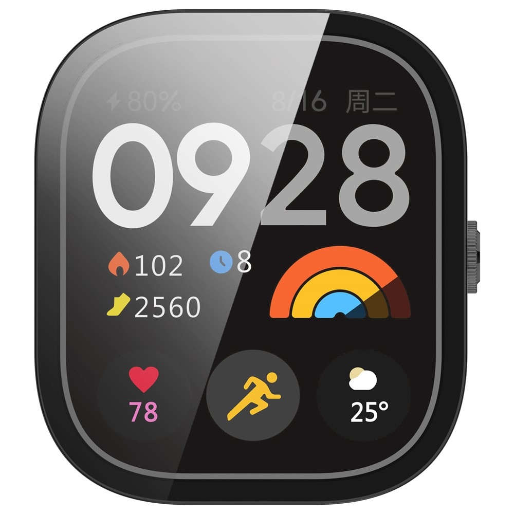 Overall plastové nasadzovacie puzdro s ochranným sklom na Xiaomi Redmi Watch 4 - čierne