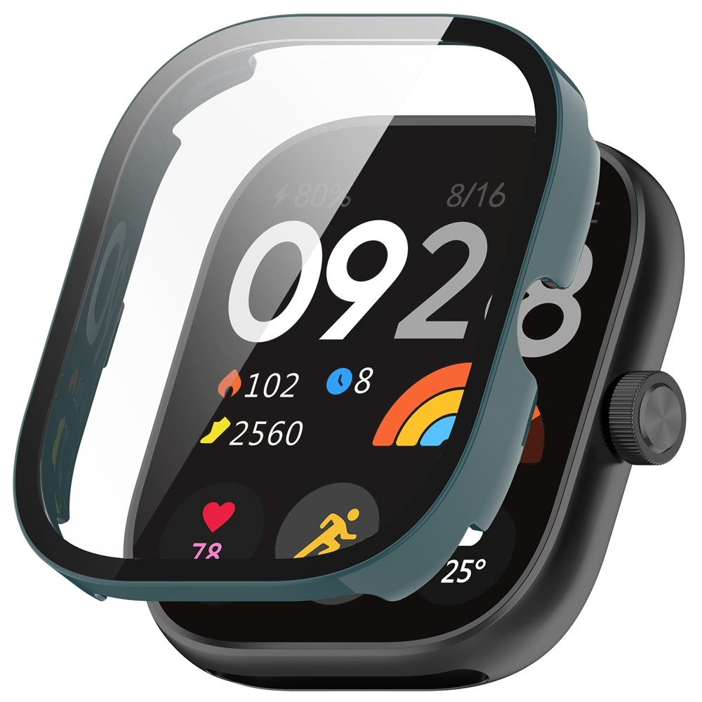 Overall plastové nasadzovacie puzdro s ochranným sklom na Xiaomi Redmi Watch 4 - zelené