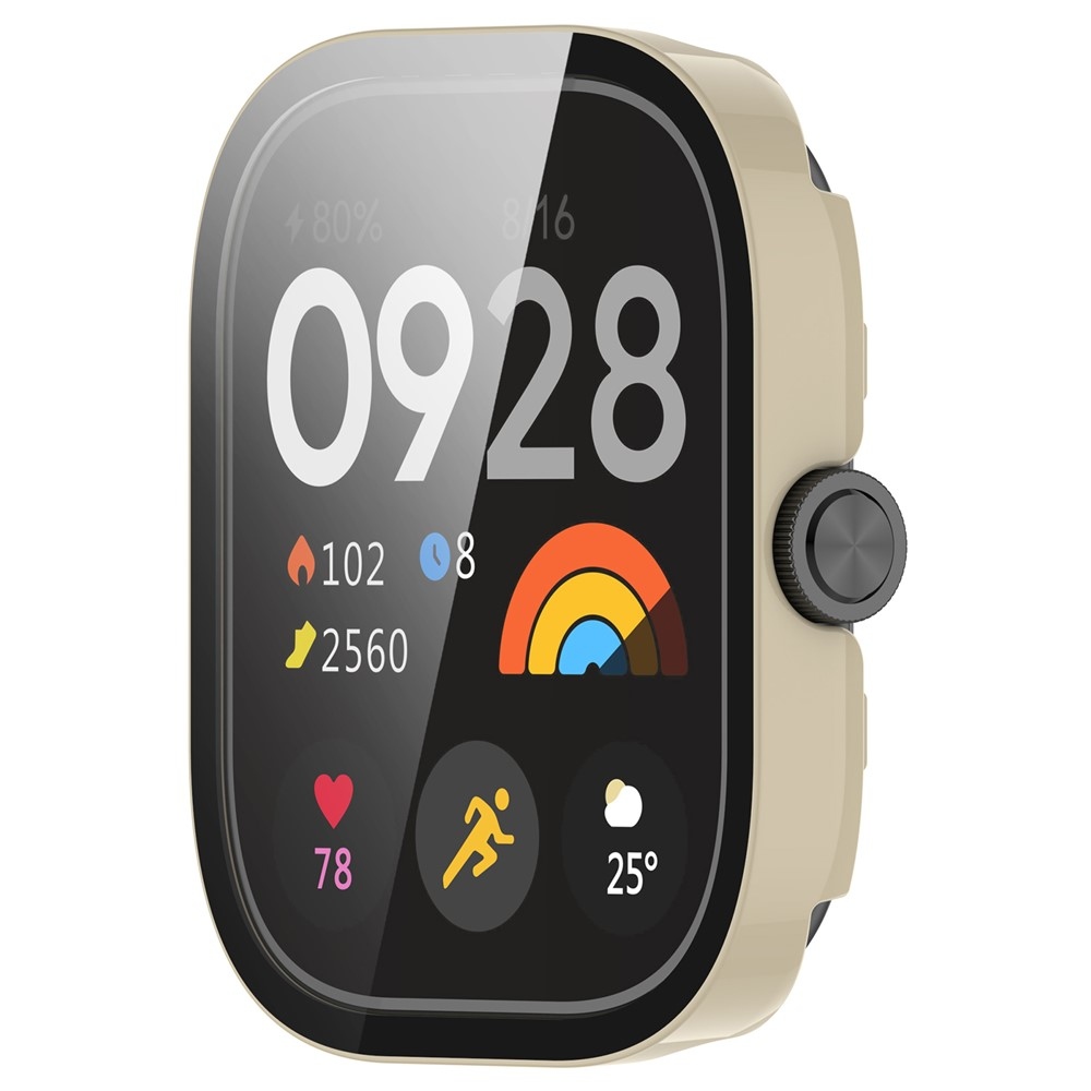 Overall plastové nasadzovacie puzdro s ochranným sklom na Xiaomi Redmi Watch 5 - béžové