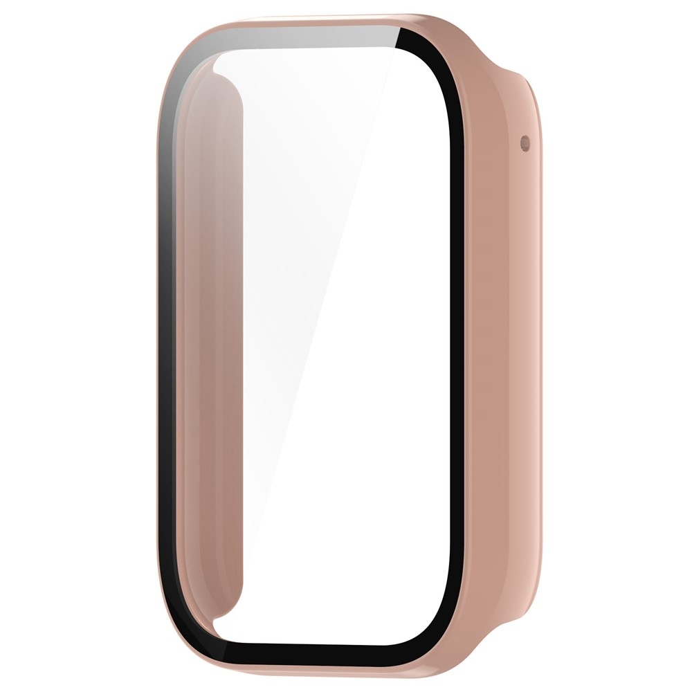 Overall plastové nasadzovacie puzdro s ochranným sklom na Xiaomi Smart Band 10 Pro - ružové
