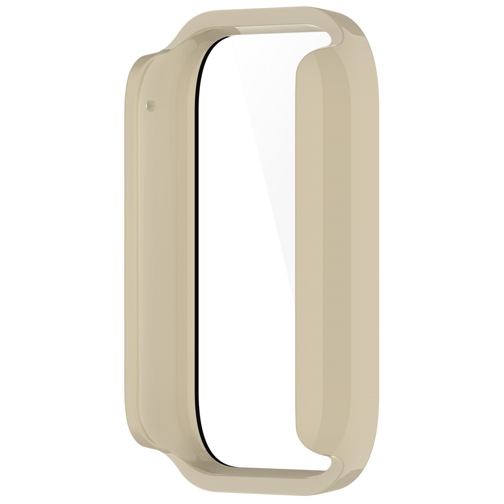 Overall plastové nasadzovacie puzdro s ochranným sklom na Xiaomi Smart Band 8 Pro - béžové