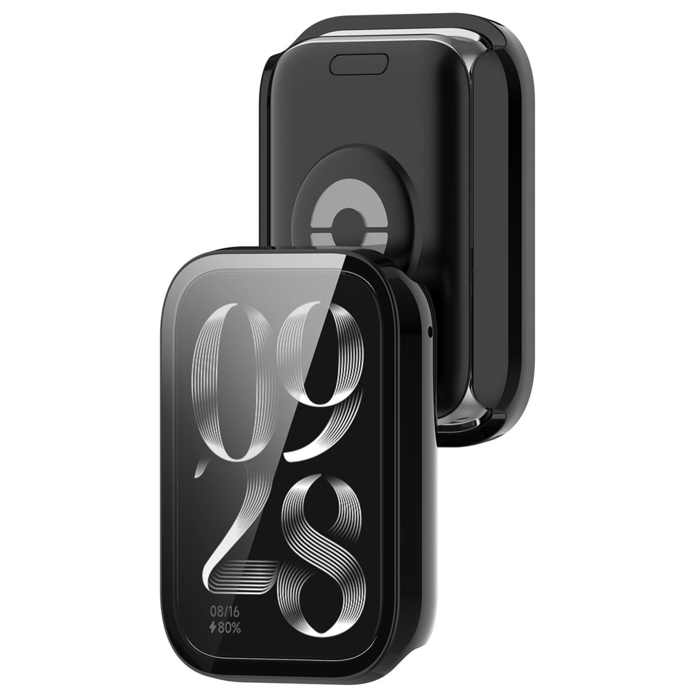 Overall plastové nasadzovacie puzdro s ochranným sklom na Xiaomi Smart Band 8 Pro - čierne