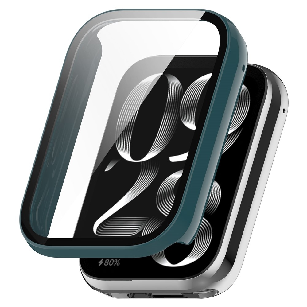 Overall plastové nasadzovacie puzdro s ochranným sklom na Xiaomi Smart Band 8 Pro - zelené