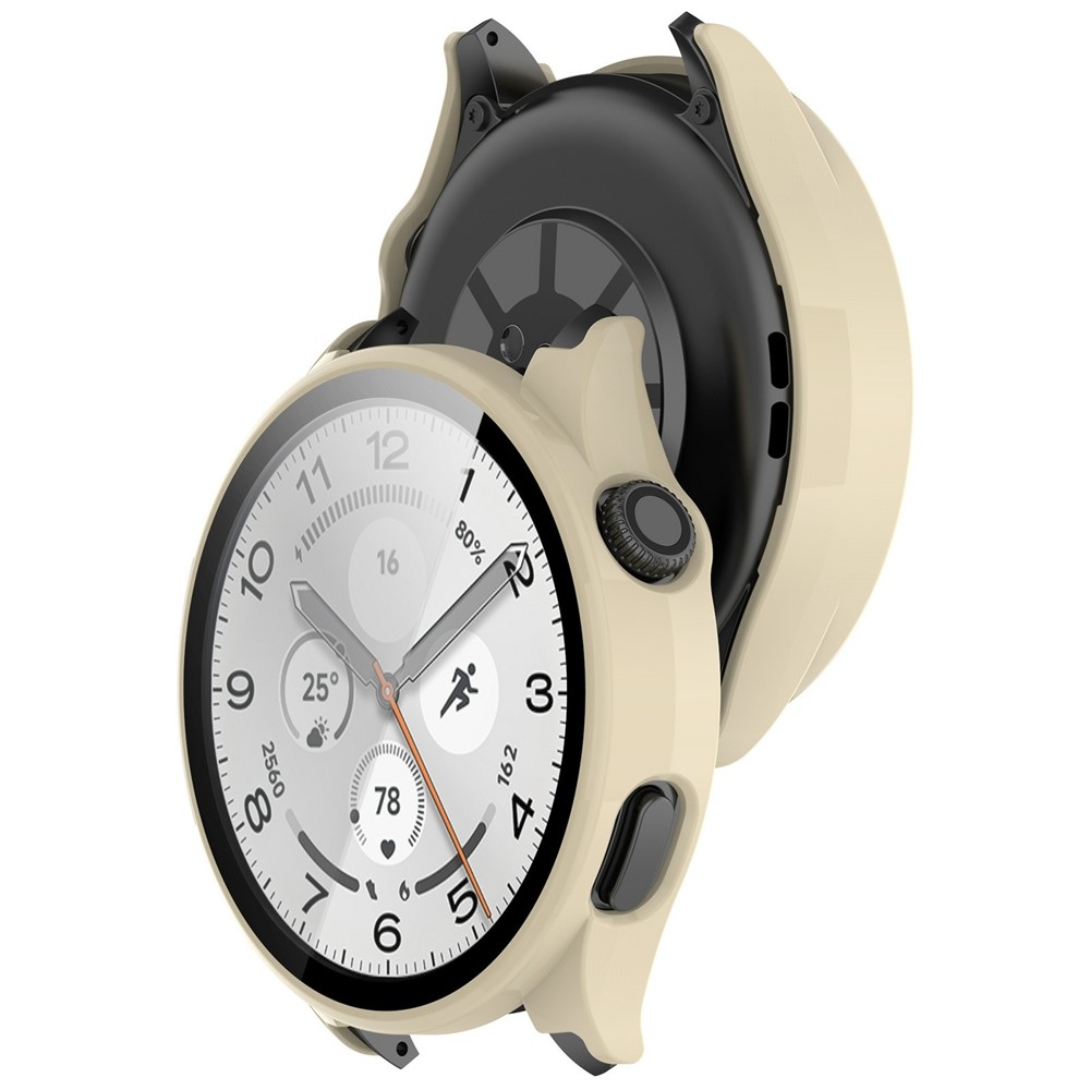 Overall plastové nasadzovacie puzdro s ochranným sklom na Xiaomi Watch 5 - béžové