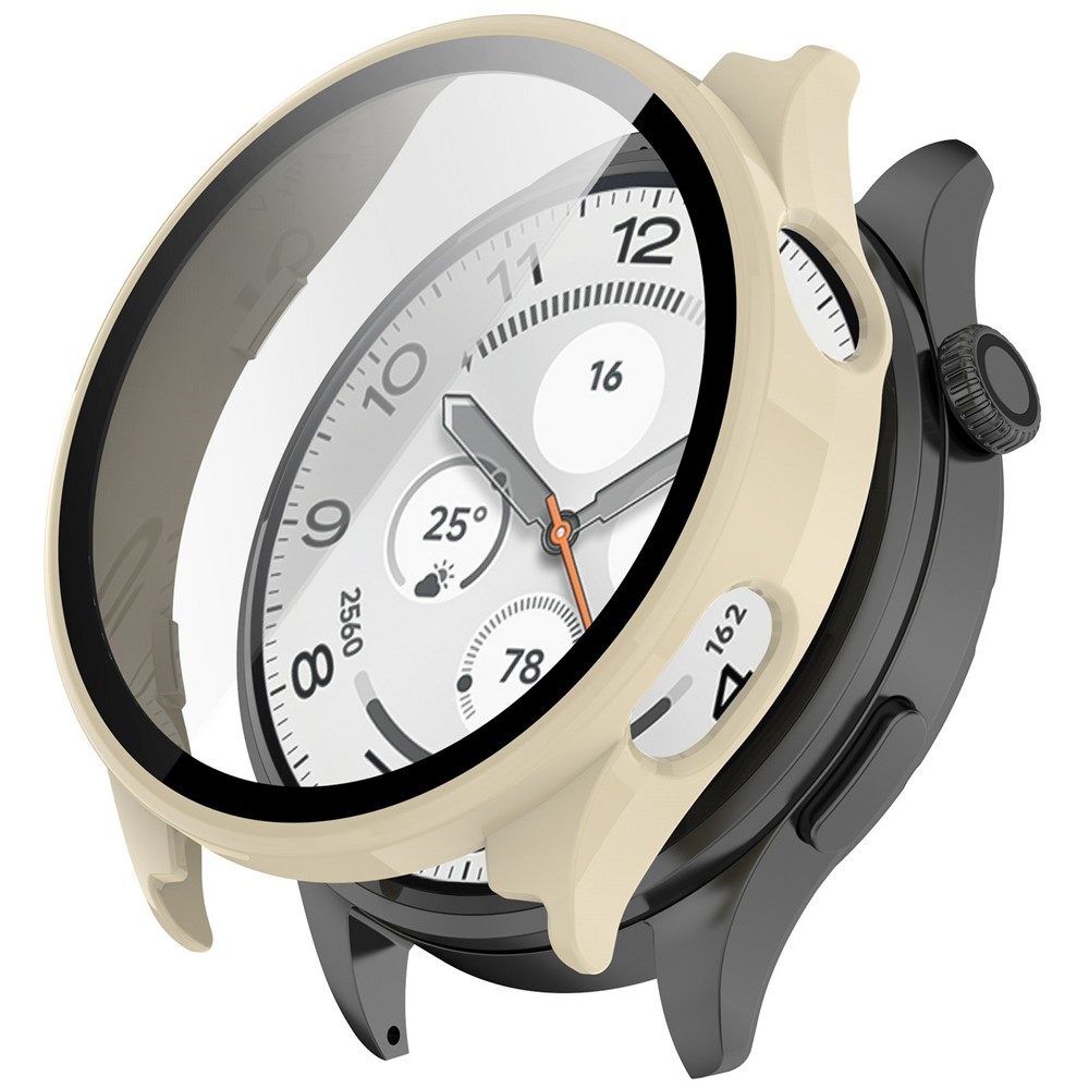 Overall plastové nasadzovacie puzdro s ochranným sklom na Xiaomi Watch 5 - béžové
