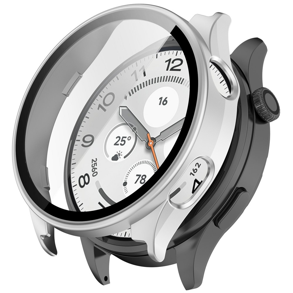 Overall plastové nasadzovacie puzdro s ochranným sklom na Xiaomi Watch 5 - strieborné