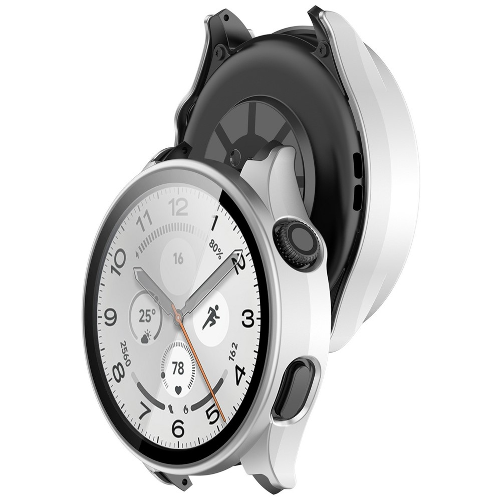 Overall plastové nasadzovacie puzdro s ochranným sklom na Xiaomi Watch 5 - strieborné